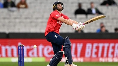 Dawid Malan fails to connect with the ball during the T20 World Cup 2022 match between England and Ireland (AFP) Dawid Malan fails to connect with the ball during the T20 World Cup 2022 match between England and Ireland (AFP)