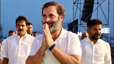 Gandhi will cover 382 kilometres in 14 days in the state. The yatra will pass through five districts and he will also address two public meetings – Nanded and Shegaon (Buldhana). (Twitter) Gandhi will cover 382 kilometres in 14 days in the state. The yatra will pass through five districts and he will also address two public meetings – Nanded and Shegaon (Buldhana). (Twitter)