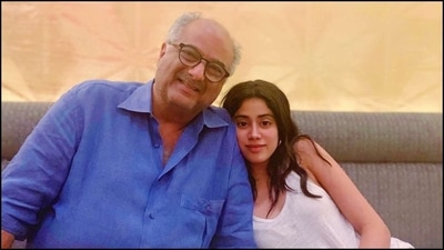 Boney Kapoor with his daughter Janhvi Kapoor. Boney Kapoor with his daughter Janhvi Kapoor.