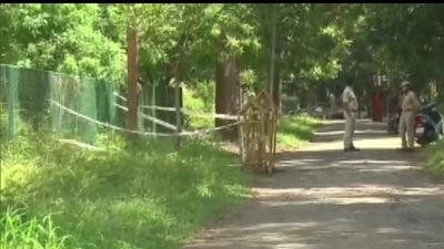 The spot where retd IB officer RS Kulkarni was run over by an unidentified car in Mysuru, sparking suspicion it was murder. (Credit: ANI) The spot where retd IB officer RS Kulkarni was run over by an unidentified car in Mysuru, sparking suspicion it was murder. (Credit: ANI)