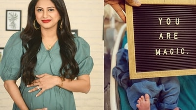 Rucha Hasabnis shared the first photo of her baby boy. Rucha Hasabnis shared the first photo of her baby boy.