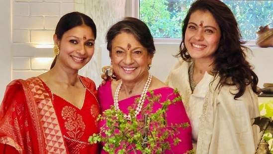 Kajol with sister Tanishaa Mukerji and mother Tanuja at a recent family get-together at home.