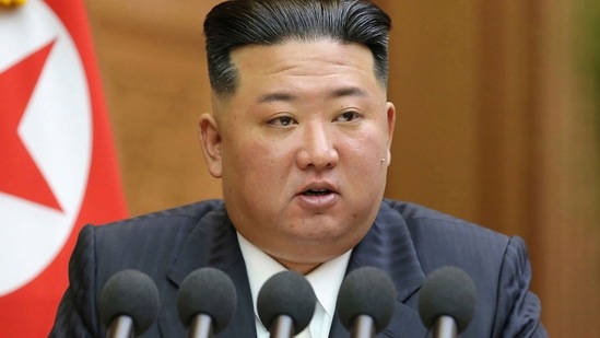 North Korean leader Kim Jong Un is seen.(AP)