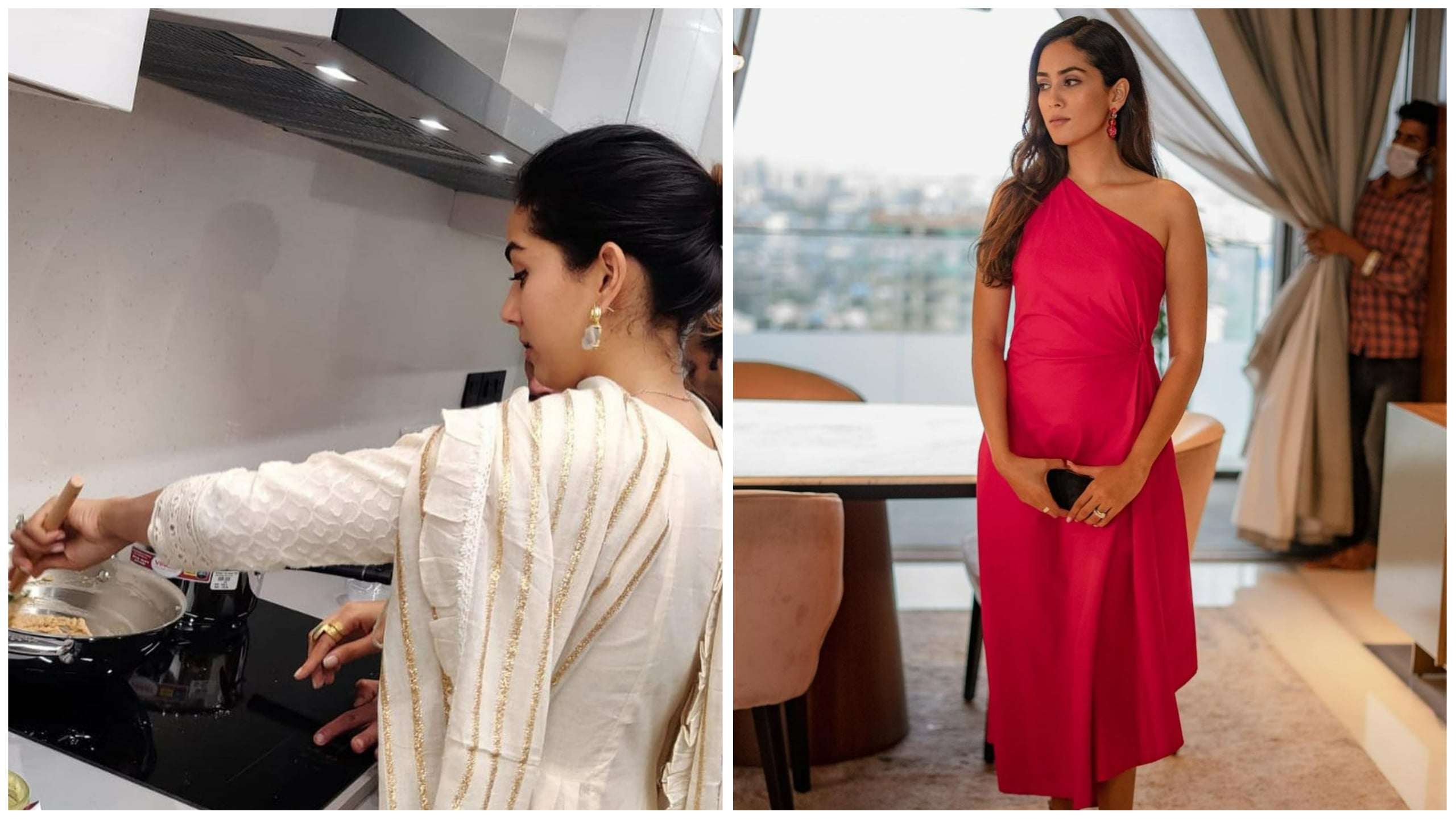 Mira Rajput in her kitchen and dining area.