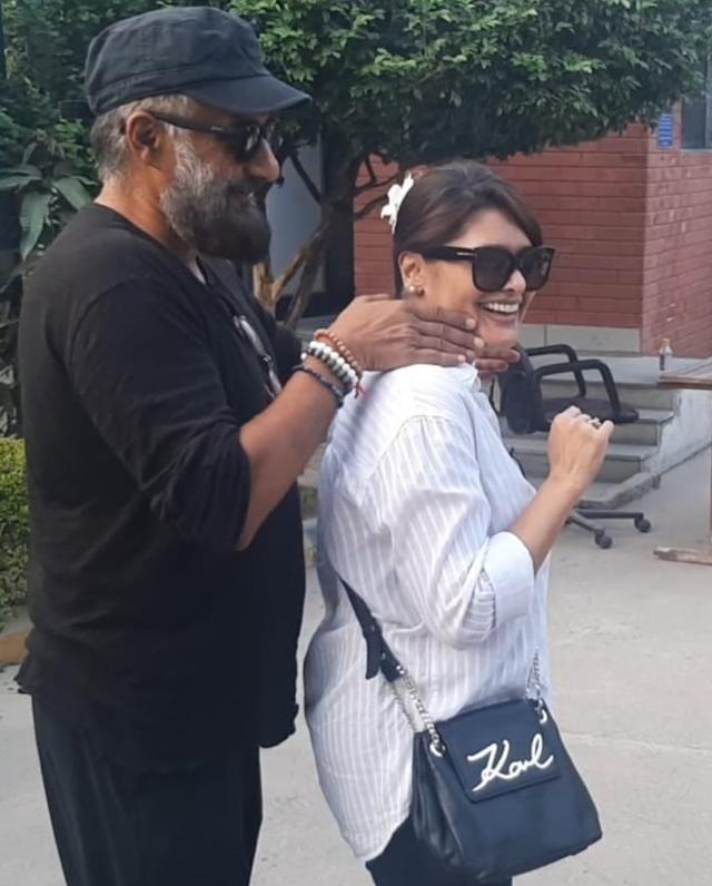 Agnihotri with his wife and actor Pallavi Joshi. (Deep Saxena/HT)