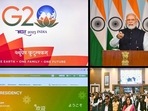 Prime Minister Narendra Modi unveils the of logo, theme and website of India’s G20 Presidency, via video conferencing. (PTI)