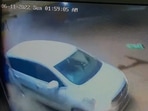 (Screengrab from the video)  CCTV footage shows the horrific moments of when the speeding car rammed first into a person, followed by a group of people standing outside a shop. 