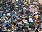 In this photograph taken on October 22, 2022, people crowd at a market in the old quarters of New Delhi. - India is projected to see an explosion in its urban population in the coming decades, but its cities already cannot cope and climate change will make living conditions harsher still. (Photo by Sajjad HUSSAIN / AFP) / To go with 'India-Population-Climate-Health', FOCUS(AFP) In this photograph taken on October 22, 2022, people crowd at a market in the old quarters of New Delhi. - India is projected to see an explosion in its urban population in the coming decades, but its cities already cannot cope and climate change will make living conditions harsher still. (Photo by Sajjad HUSSAIN / AFP) / To go with 'India-Population-Climate-Health', FOCUS(AFP)