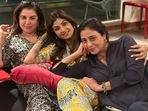 Tabu celebrated her birthday at Farah Khan's home with Shilpa Shetty also in attendance. Tabu celebrated her birthday at Farah Khan's home with Shilpa Shetty also in attendance.