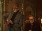Boman Irani, Amitabh Bachchan and Anupam Kher in a still from Uunchai. Boman Irani, Amitabh Bachchan and Anupam Kher in a still from Uunchai.