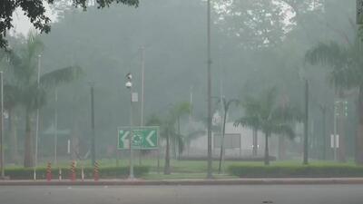 There was a blanket of smog in Delhi amid rising levels of pollution. (ANI image) There was a blanket of smog in Delhi amid rising levels of pollution. (ANI image)