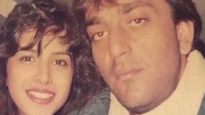 Sanjay Dutt with Richa Sharma. Sanjay Dutt with Richa Sharma.