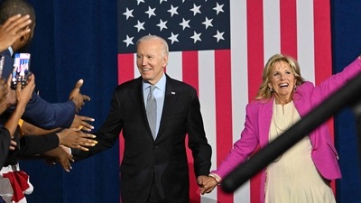 US Midterm Elections: US President Joe Biden and First Lady Jill Biden are seen. (AFP)