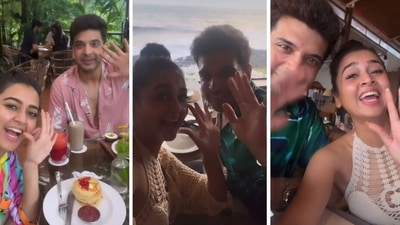 Tejasswi Prakash with Karan Kundrra on their vacation. Tejasswi Prakash with Karan Kundrra on their vacation.