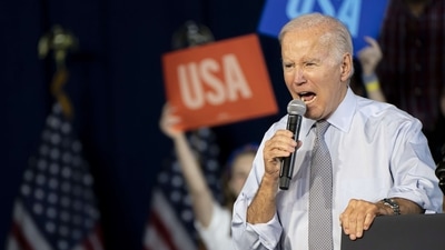 US Midterm Elections 2022: US President Joe Biden speaks during a campaign rally. (AFP) US Midterm Elections 2022: US President Joe Biden speaks during a campaign rally. (AFP)