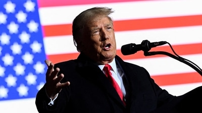 Former U.S. President Donald Trump speaks at a rally to support Republican candidates ahead of midterm elections, in Dayton, Ohio. (REUTERS)