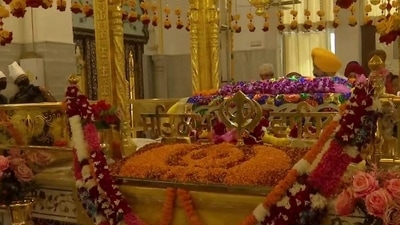 On the occasion of Guru Purab, beautiful floral decorations were seen at Gurdwara Rakab Ganj Sahib in Delhi on Tuesday. (ANI) On the occasion of Guru Purab, beautiful floral decorations were seen at Gurdwara Rakab Ganj Sahib in Delhi on Tuesday. (ANI)