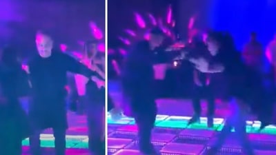 Kamal Haasan and Akshara Haasan on the dance floor. Kamal Haasan and Akshara Haasan on the dance floor.