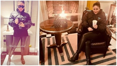Kareena Kapoor's shared pictures of her look for her outing in London. Kareena Kapoor's shared pictures of her look for her outing in London.