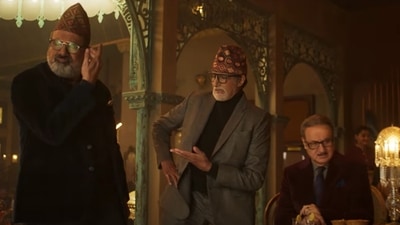 Boman Irani, Amitabh Bachchan and Anupam Kher in a still from Uunchai.