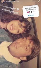 Trishala Dutt shares picture of Sanjay Dutt and Richa Sharma via Instagram Stories. Trishala Dutt shares picture of Sanjay Dutt and Richa Sharma via Instagram Stories.