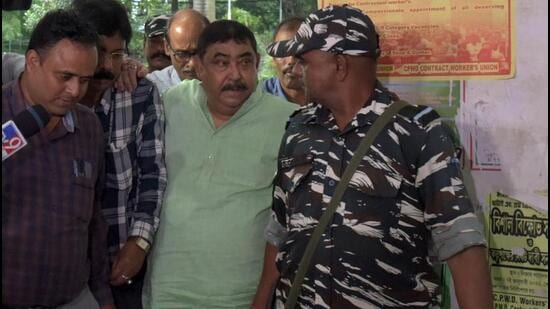 Arrested Trinamool Congress leader Anubrata Mondal in Kolkata on August 12, 2022. (Samir Jana/ HT File Photo)