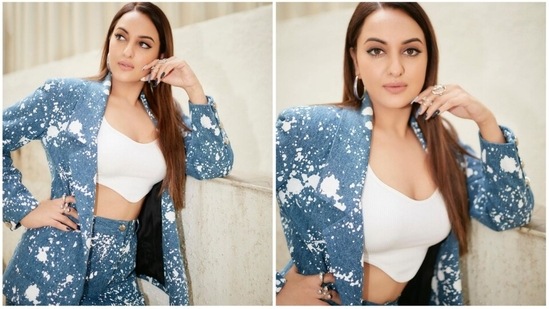 Sonakshi Sinha is basking in the success of her recent release Double XL which also stars Huma Qureshi in lead role. Sonakshi is a big-time fashionista and her Instagram handle speaks volumes. For a recent outing, the Dabangg actor kept it chic with a touch of casual in a denim pantsuit.(Instagram/@aslisona)