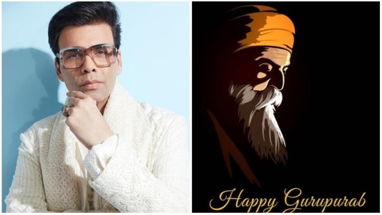 Karan Johar took to his Instagram stories to share an artwork of Guru Nanak Dev Ji and wished his wellwishers "Happy Gurupurab."(Instagram/@karanjohar)