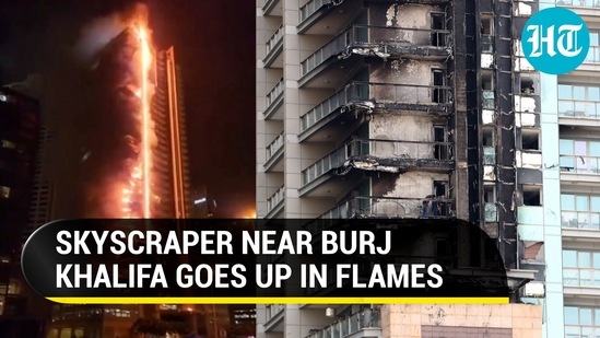 SKYSCRAPER NEAR BURJ KHALIFA GOES UP IN FLAMES 
