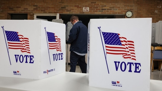 US Midterm Elections: A voter casts a ballot at a polling station in Ohio.(Reuters)