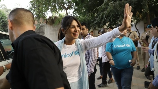 In the clip, Priyanka Chopra said that women and girls are key in building better futures not just for themselves but for their communities.(HT Photo/Deepak Gupta)