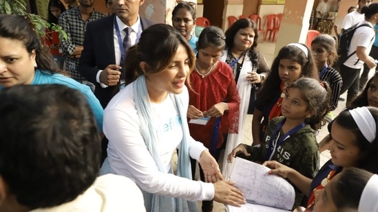 "We are visiting various UNICEF partners to see that work that is being done with the aim to end violence and discrimination against girls. I will hear about the challenges they face in everyday life, and see the solutions on hand, because what is needed is solutions at scale. As I have said often enough, women and girls are the key in building better futures not just for themselves but for their communities," she added.(HT Photo/Deepak Gupta)