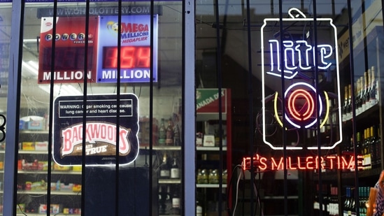 The jackpot was by far the largest lottery prize ever won, topping the previous record $1.586 billion prize won by three Powerball ticketholders in 2016. (Andrew Spear/Getty Images/AFP)