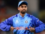 India's Suryakumar Yadav gestures after taking a catch(AP) India's Suryakumar Yadav gestures after taking a catch(AP)