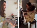 Mira Rajput gets a hug from Shahid Kapoor. 