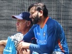 India captain Rohit Sharma rests after he sustained an injury on his right forearm (PTI) India captain Rohit Sharma rests after he sustained an injury on his right forearm (PTI)