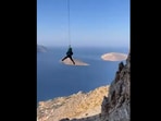 Three-year-old swings from a mountain.(Instagram/@smileysproject) Three-year-old swings from a mountain.(Instagram/@smileysproject)