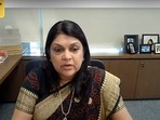 Nykaa founder and CEO Falguni Nayar in conversation with Sruthijit KK, editor-in-chief, Mint at the HT Leadership Summit.