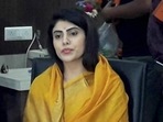 Rivaba Jadeja, wife of cricketer Ravindra Jadeja.(PTI) Rivaba Jadeja, wife of cricketer Ravindra Jadeja.(PTI)