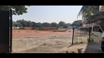 Work in progress at Baburao Sanas ground on Wednesday. (HT PHOTO) Work in progress at Baburao Sanas ground on Wednesday. (HT PHOTO)