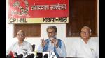 CPI-ML general secretary Dipankar Bhattacharya addresses a press conference in Patna on Wednesday. (Santosh Kumar/HT Photo) CPI-ML general secretary Dipankar Bhattacharya addresses a press conference in Patna on Wednesday. (Santosh Kumar/HT Photo)