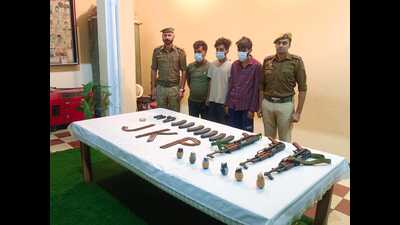 The accused in the custody of Jammu police. (HT Photo)