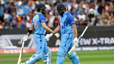 India's Captain Rohit Sharma (R) departs after his dismissal as Virat Kohli walk onto the field (AFP) India's Captain Rohit Sharma (R) departs after his dismissal as Virat Kohli walk onto the field (AFP)