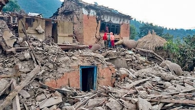 Debris lie on the ground after a 6.3 magnitude earthquake struck Doti, Nepal on Wednesday. (PTI) Debris lie on the ground after a 6.3 magnitude earthquake struck Doti, Nepal on Wednesday. (PTI)
