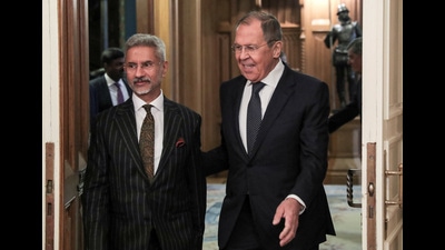 Russian Foreign Minister Sergei Lavrov and his Indian counterpart Subrahmanyam Jaishankar in Moscow, November 8 (via REUTERS) Russian Foreign Minister Sergei Lavrov and his Indian counterpart Subrahmanyam Jaishankar in Moscow, November 8 (via REUTERS)