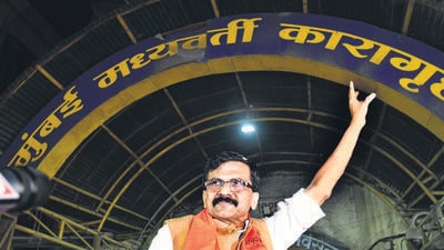 Shiv Sena (Uddhav Balasaheb Thackeray) leader and MP Sanjay Raut. (Photo by Bhushan Koyande/HT Photo) Shiv Sena (Uddhav Balasaheb Thackeray) leader and MP Sanjay Raut. (Photo by Bhushan Koyande/HT Photo)