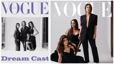 Kareena Kapoor, Tabu and Kriti Sanon during the Vogue photoshoot. Kareena Kapoor, Tabu and Kriti Sanon during the Vogue photoshoot.