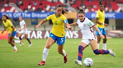 Guta in action during Brazil vs USA at the U17 World Cup in India (US Soccer)