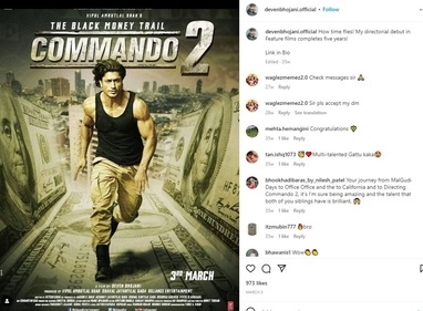 Deven ventured into action with his film directorial debut Commando 2.