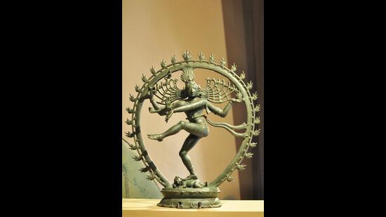 10th Century Chola bronze of Nataraja. (Saumya Khandelwal/Hindustan Times)